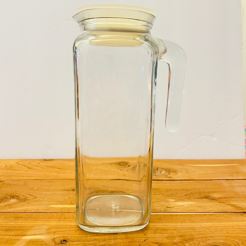 Bormioli Rocco Frigoverre Glass Pitcher Clear Italy Square Refrigerator Carafe